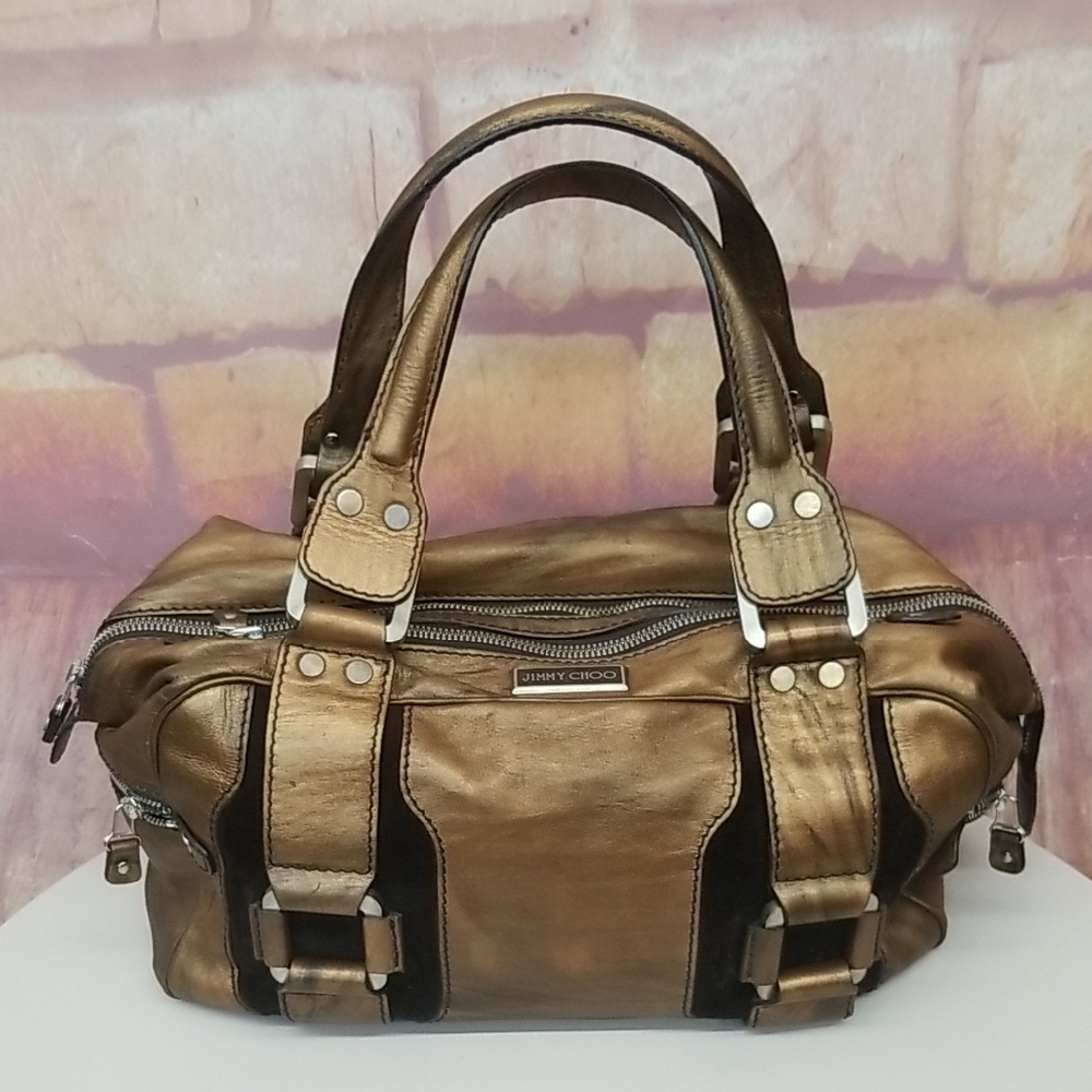 Jimmy Choo Metallic Gold Leather Bag